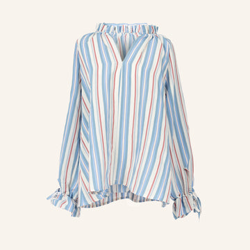 CHEMISE/TUNIQUE - WHITE & BLUE - R01990