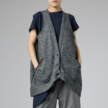 GRAY WOMEN GILET BLUE - 124256