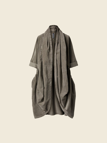 VOLUMINOUS VELVET CARDIGAN - 124289 - MUD