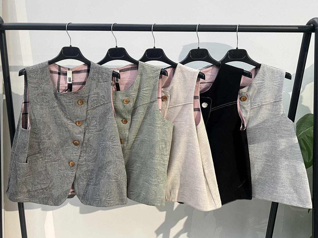 WOMAN GILET - GRAY - 124315