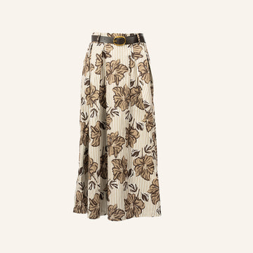 JUPE / SKIRT - BEIGE & BROWN - 6383LEU
