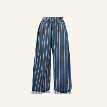 PANTALON - DARK BLUE & BROWN - 96963