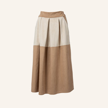 JUPE/SKIRT - BROWN & CREAM - 80324