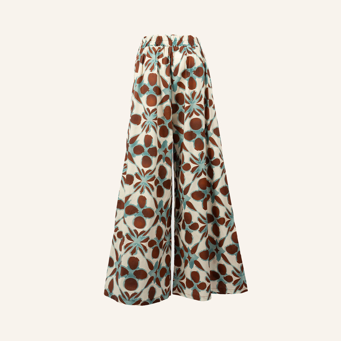PANTALON - BROWN, OFF WHITE & BLUE - 19123PC128