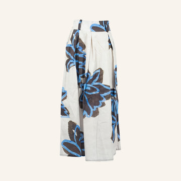 JUPE/SKIRT - OFF WHITE, BLUE & BLACK - 8049