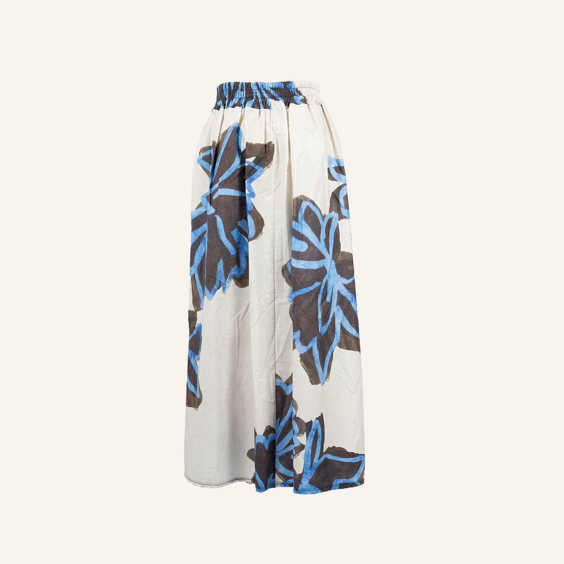 JUPE/SKIRT - OFF WHITE, BLUE & BLACK - 8049