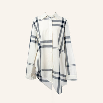 Camicia Da Donna - White & Gray - 9064