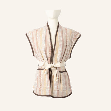VESTE GILET - BEIGE & BROWN - 5000123INDIOS