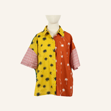 CHEMISE / TUNIQUE - YELLOW & BROWN - 11779