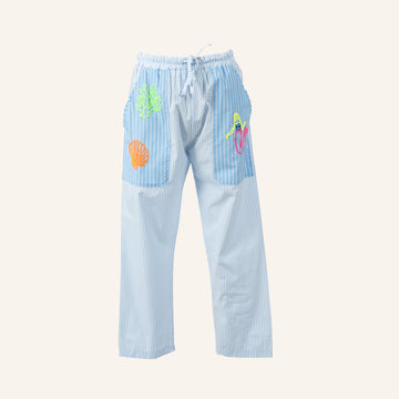 PANTALON - Light Blue & White - M95190B MIX