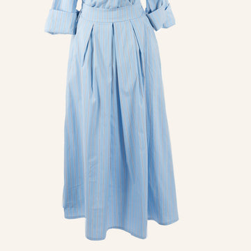 JUPE/SKIRT - SKY BLUE & BROWN - 19323PN12A