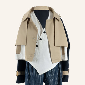 GIUBBINO IMELDA - BEIGE & BLUE - PE25-7146