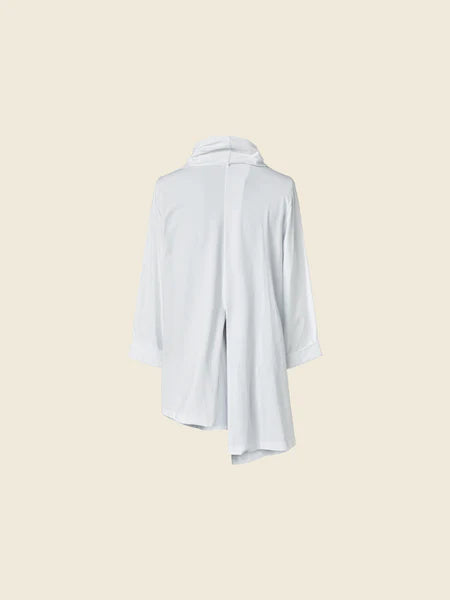 FRONT PLEATED T-SHIRT-White 224323
