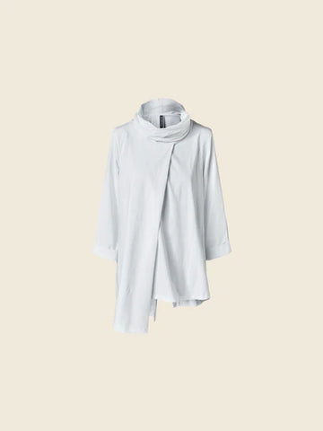 FRONT PLEATED T-SHIRT-White 224323