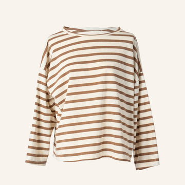 TEE SHIRT - BROWN & CREAM - 2442