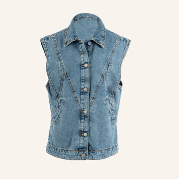 VESTE GILET - DENIM - NPJ008