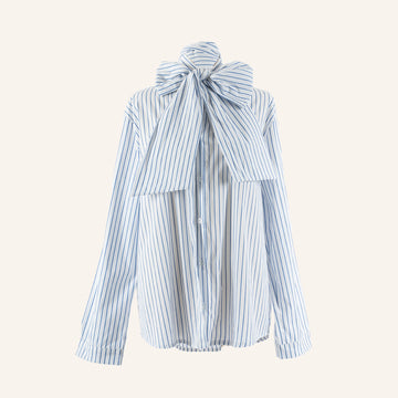 CHEMISE/TUNIQUE - WHITE & SKY BLUE - 05925PNST