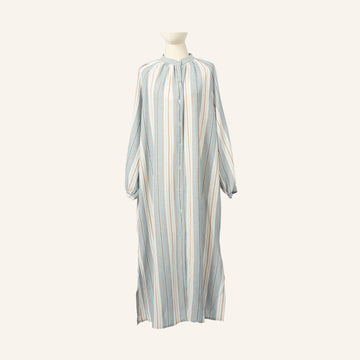 ROBE / DRESS - LIGHT BLUE & BROWN - 3836COT