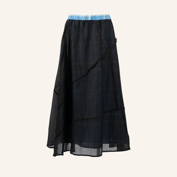 WOMAN SKIRT - BLUE AND BLACK - 825001
