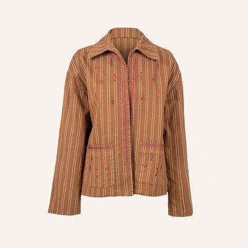 VESTE GILET - BROWN - C01100266