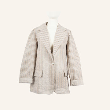 VESTE GILET - BEIGE, BROWN & DARK BLUE - 23092
