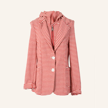 VESTE GILET RAYURE - WHITE & RED - 524658