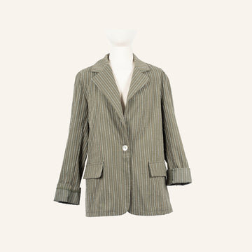 VESTE GILET - ARMY GREEN, BROWN & WHITE - 23092