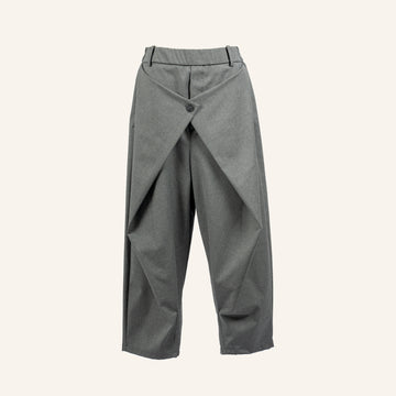 TROUSERS WITH WALLET CLOSURE - GRAY - 923078