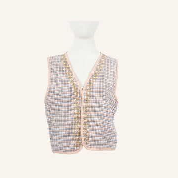 VESTE GILET - BROWN & GOLD - 5000131AFIL