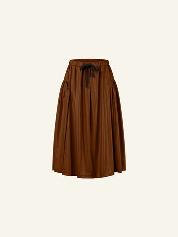 FAUX LEATHER MIDI SKIRT - 791501 - RUST