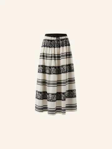 JAPANESE TEXTURE LONG SKIRT - 791752