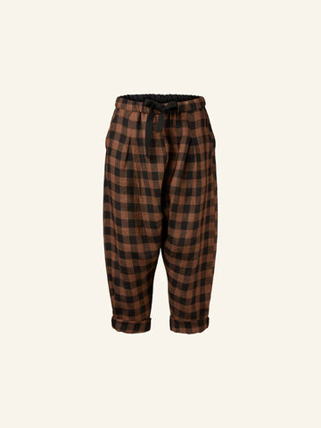 BROWN CHECKERED PANT - 5002690