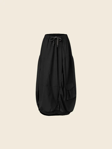 VISCOSE BLEND SKIRT WITH BAND AT THE HEM - 800083