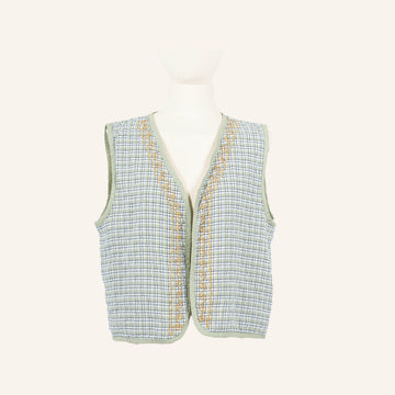 VESTE GILET - OLIVE GREEN & GOLD - 5000131AFIL