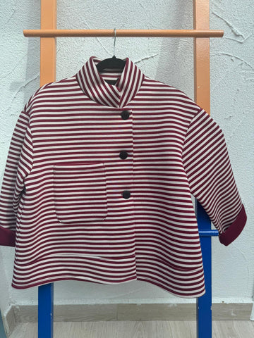 GIACCA DA DONNA - WHITE & MAROON - 9180