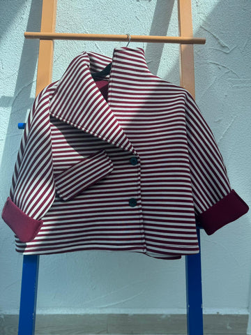 GIACCA DA DONNA - WHITE & MAROON - 9181