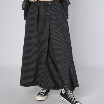 WOMAN TROUSERS - BLACK WITH WHITE LINES - 924071