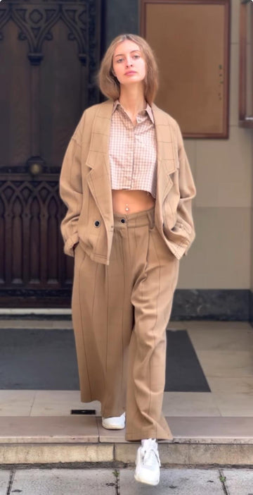 BEIGE CHECKERED JACKET 55 7211
