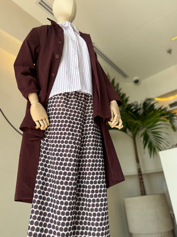 Siri Pant Printed Popeline- BALLE BROWN