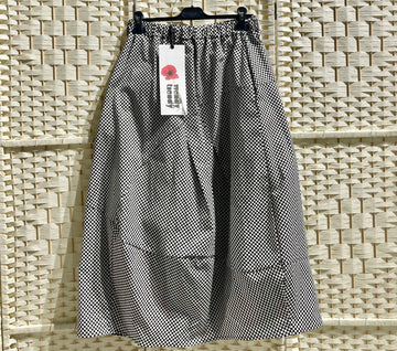 CHECKERED WOMEN SKIRT BLACK - 791407