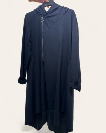 Navy Blue - FLARED JACKET WITH ROUND EDGE - 123206