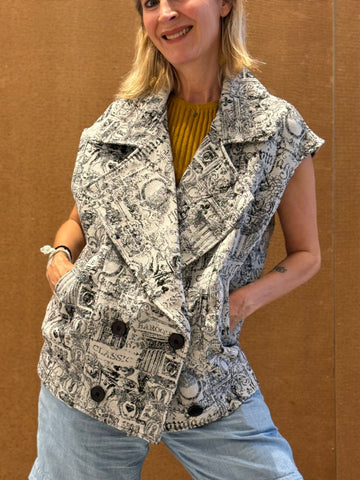 CHALECO - BROWN PRINT VEST - G9948