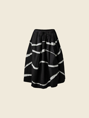 WAVES EFFECT SKIRT - BLACK - 824126