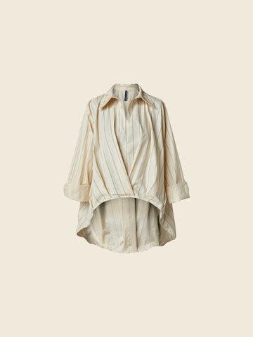 STRIPED BLOUSE NI COTTON FABRIC - BEIGE - 225004
