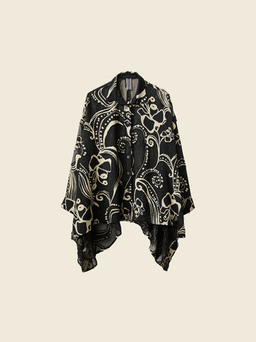 SHIRT NI DEVORE' EFFECT FABRIC - BLACK - 124333