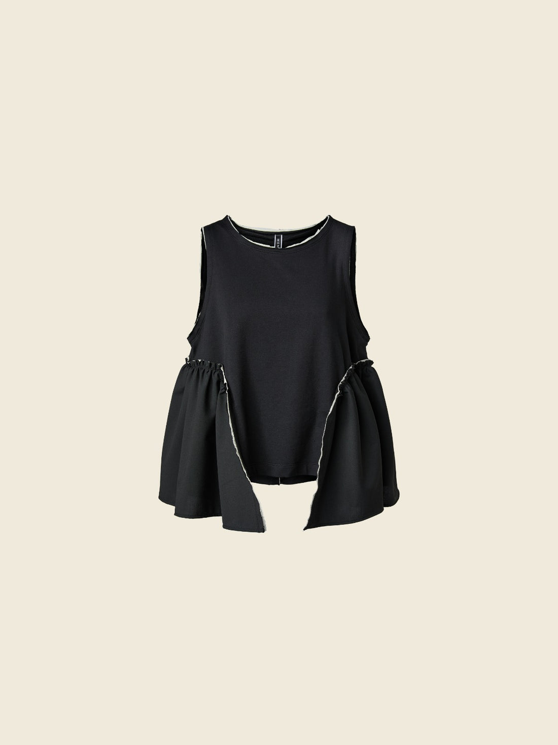 TOP WITH SIDE ROUCHES - BLACK - 124287