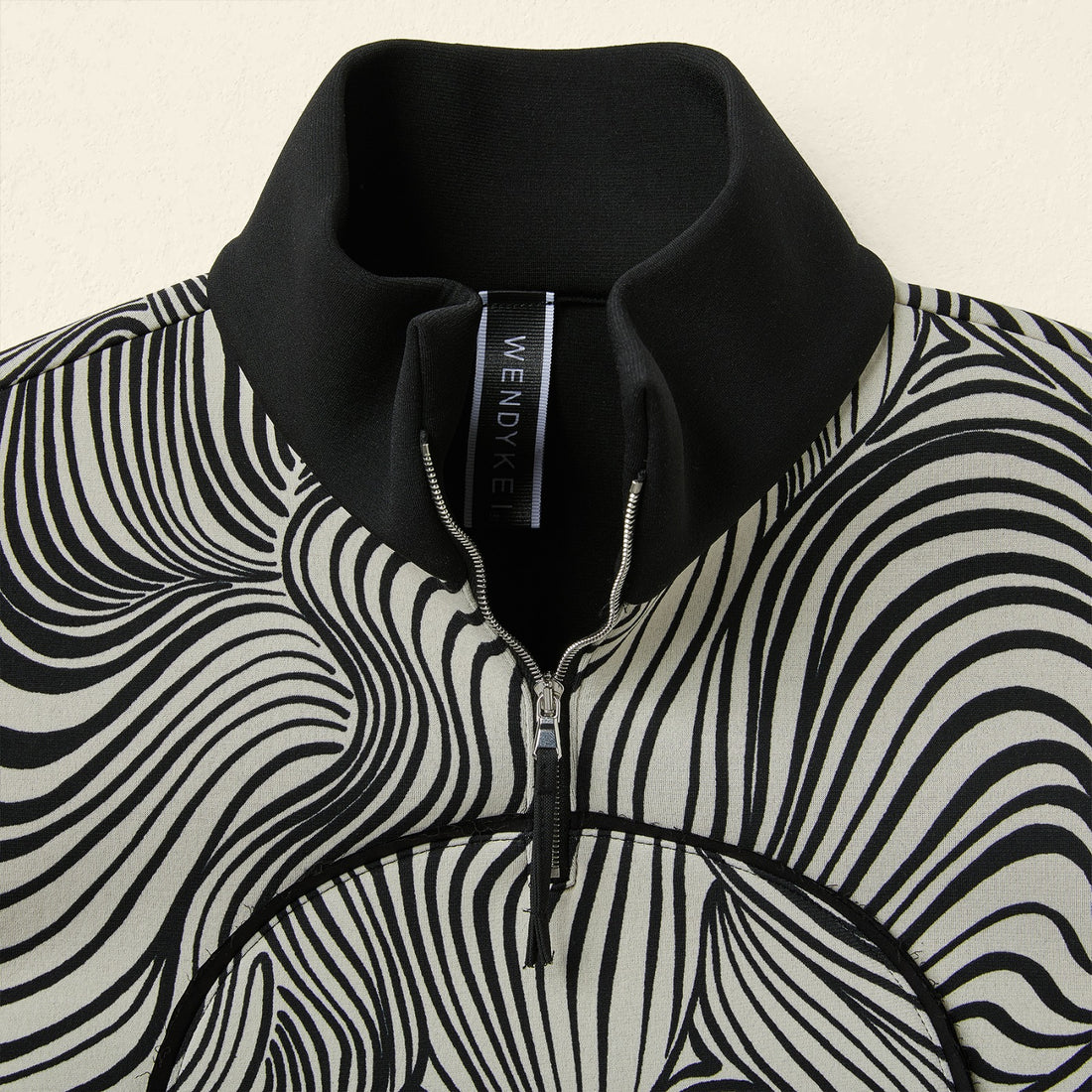 ZEBRA PRINT NEOPRENE TOP - BLACK - 125003
