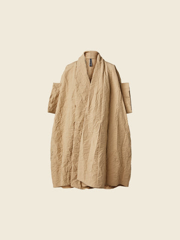 OVERCOAT NI WRINKLED FABRIC - CAMEL - 124280