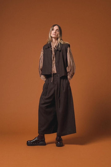 PANTALONE - DARK BROWN - 25MD7339