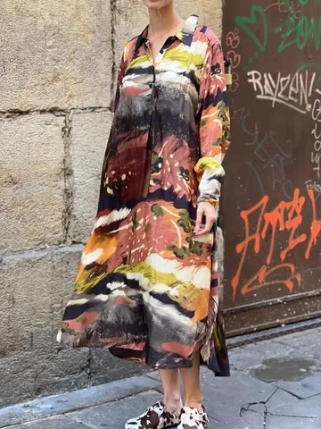 DRESS - BROWN MULTICOLOR - ZCC26DRESSL1